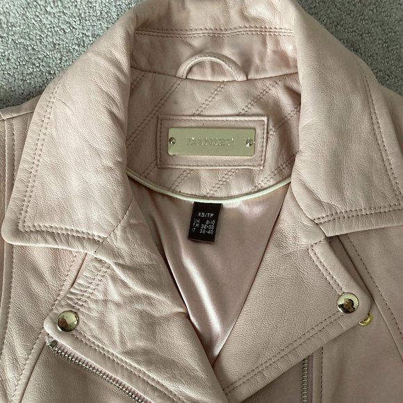 Danier Blush Pink Leather Moto Jacket - Picture 3 of 6